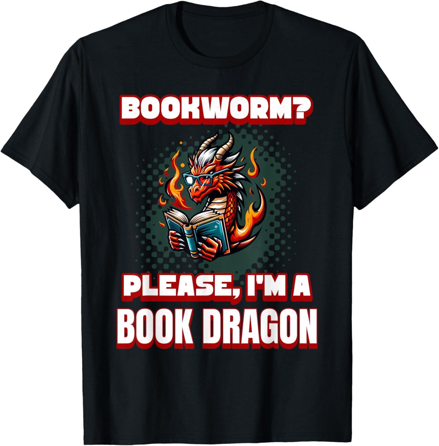 Sarcastic Bookworm Please I m A Book Dragon Unisex T-Shirt S разноцветный