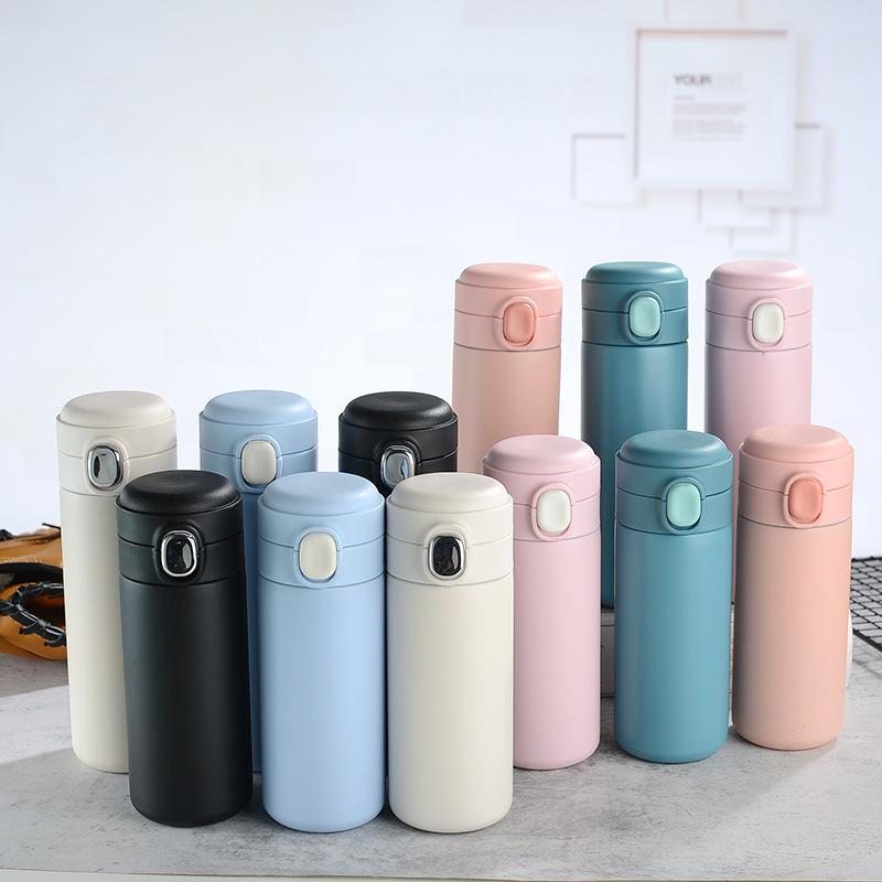 Víceúčelový přenosný termoska 400ml Vakuové termosky Přenosná nerezová termoska Láhev na vodu Cestovní hrnek na čaj Kancelářská termoska