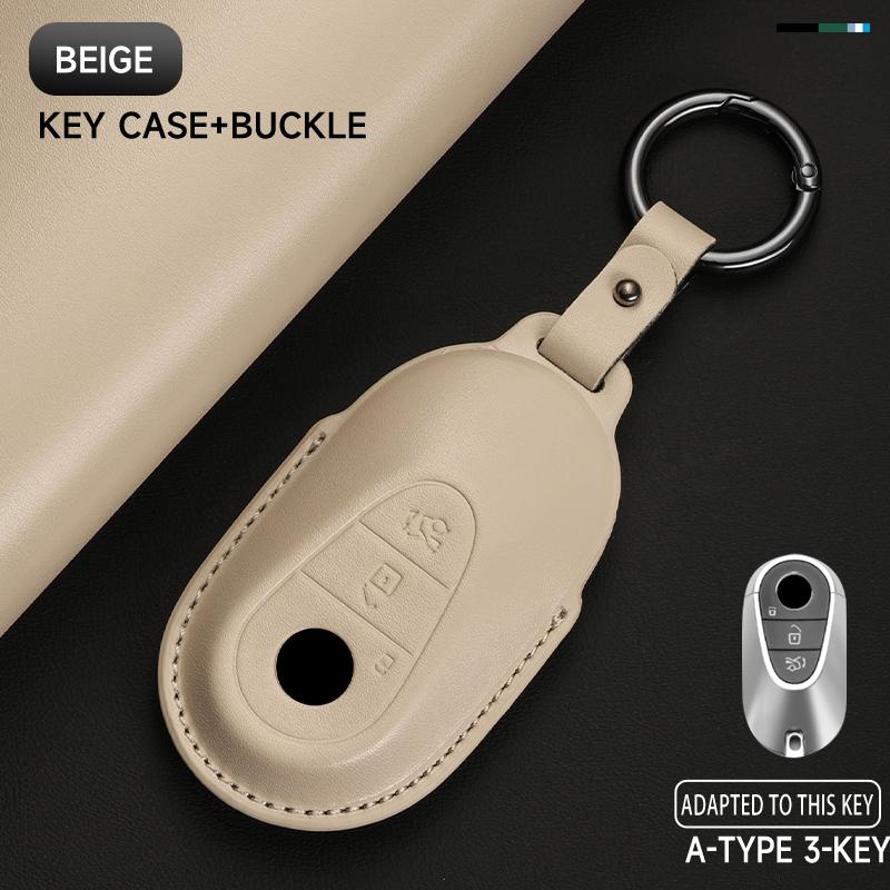 Genuine Leather Car Key Case Cover Key Bag For  Mercedes Benz A C E S G Class GLC CLE CLA GLB GLK GLS Protect Set Accessories