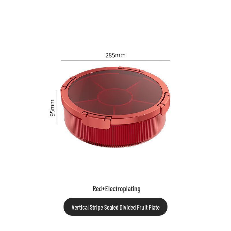 Luxe Fruit and Snack Storage Plate with Lid – Divided Sections for Fruits & Dried Snacks