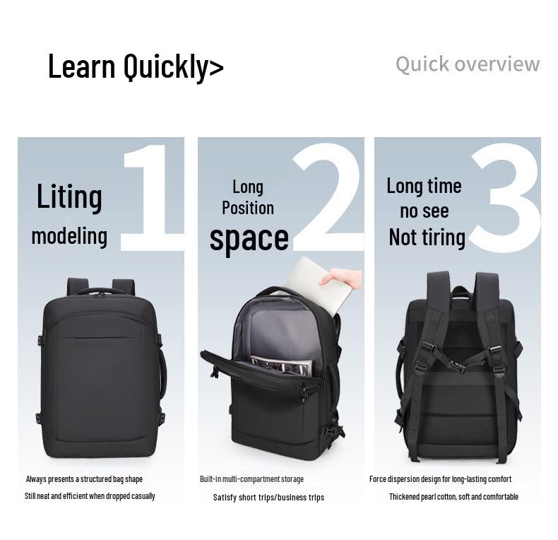 New Expandable Men's Casual & Business Laptop Backpack for Short Trips