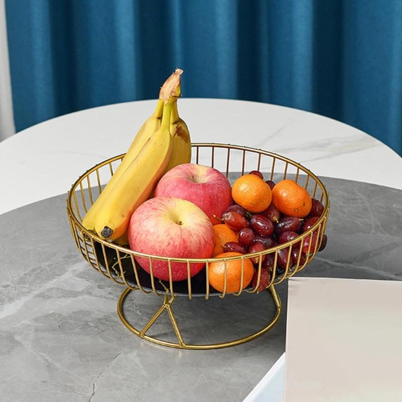 Metal Wire Fruit-Basket Fruit Bowl Modern Fruit-Basket for Vegetable-Snack-Countertop Metal Fruit Tray Table-Centerpiece