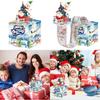 Snowy Christmas Blue Theme Party Gift Box With Paper Construction Events Prop