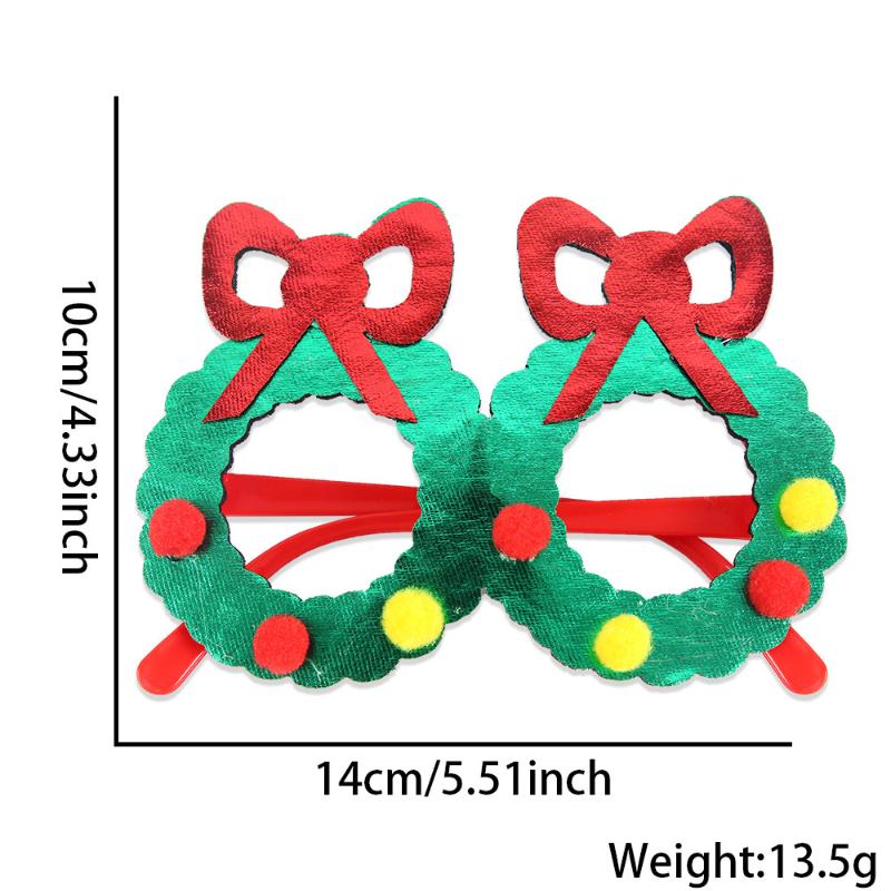 2026 Christmas Glasses Gold-Foil Cloth Snowflake Star New Year Photo Props For Party Decor