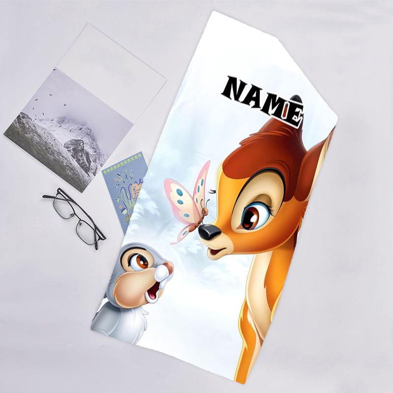 1pc Bambi2 Beach Towel with Custom Name, Beach/Swimming/Bath/Picnic/Camping Towel, Suitable for Seaside Beaches