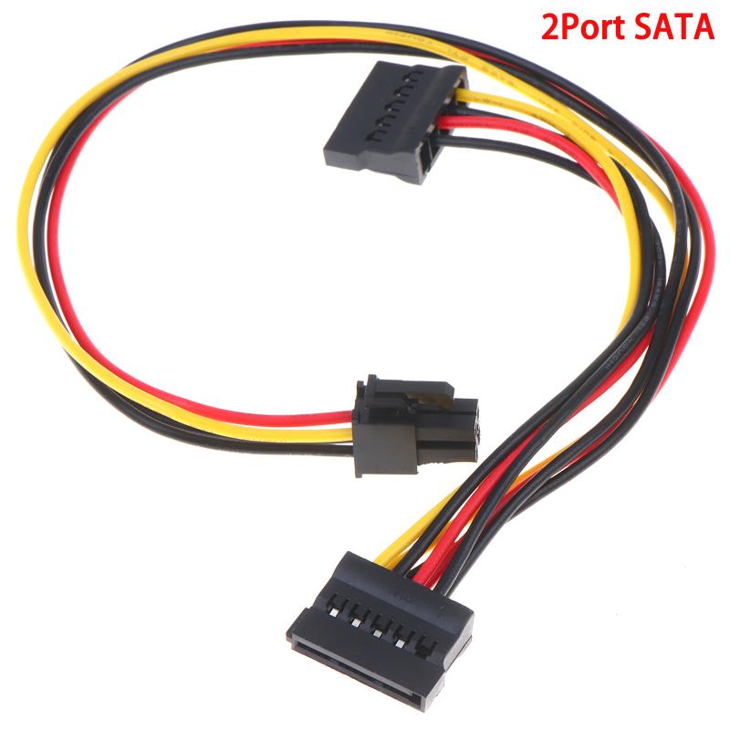 4 Pin to 2/3 Port SATA Power Connector Cable Safe Overcurrent Protection for 6000 8000 ATX Desktop PC HDD SSD