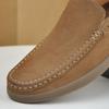 Men's Retro Hand-rubbed Crazy Horse Leather Slip-on Loafers - Casual, Comfortable, Soft & Elastic.