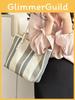 Stylish Street Fashion Canvas Tote Bag With Striped Design For Women Summer 2023