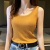 New Style Knitted Sleeveless Bottom Suspender Vest for Women with Round Neck for Spring and Summer Tops