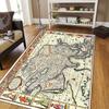 Ancient World Navigation Map Teppe for stuen, mykt flanell teppe for soverommet, Anti-skli BADEROMsmatte, baby lekematte