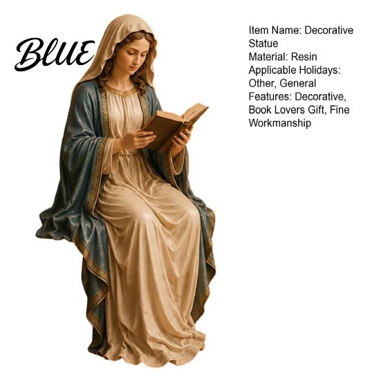Statua di Gesù Sitter da Scaffale Vergine Maria che Legge Statuetta per Libreria Sitter in Resina Scultura Decorativa Casa Ufficio Regalo Amanti dei Libri