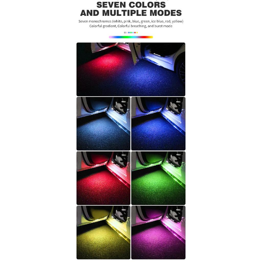 LED Car Door Lights Welcome Light Magnetic Control USB Charging Auto Open Door Safe Anti-collision Emergency Warning Signal Lamp