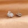 Sole Memory 925 Silver Cute Zircon Rabbit Stud Earrings For Women Fine Jewelry Female Party Gift EA880