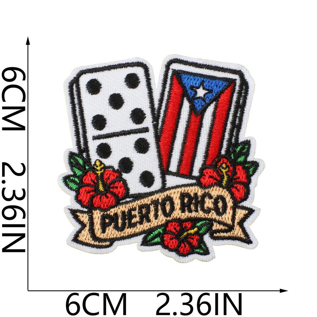 Puerto Rico Embroidery Cloth Sticker Clothes Decoration Patch Sticker Holiday Embroidery Chapter Boy Drum Tools Embroidery Chapter