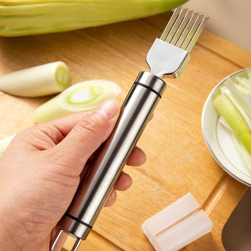 1Pcs Stainless Steel Scallion Cutter Shred Knife Creative Vegetable Fruit Shredders Slicer Speedy Onion Graters Kitchen Gadgets