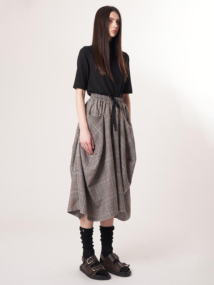 ATHPLATFORM Aw52Pt34 Winter Check Tech Flare Pants_Gray