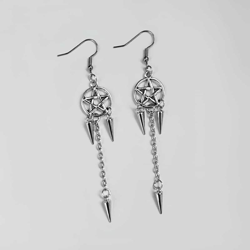 Gothic Five-Pointed Star Earrings: Supernatural Wizard Gift