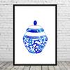Ginger Jar Canvas Poster, Ginger Jar Printing, Watercolor Ginger Jar, Ginger Jar Art Deco Poster