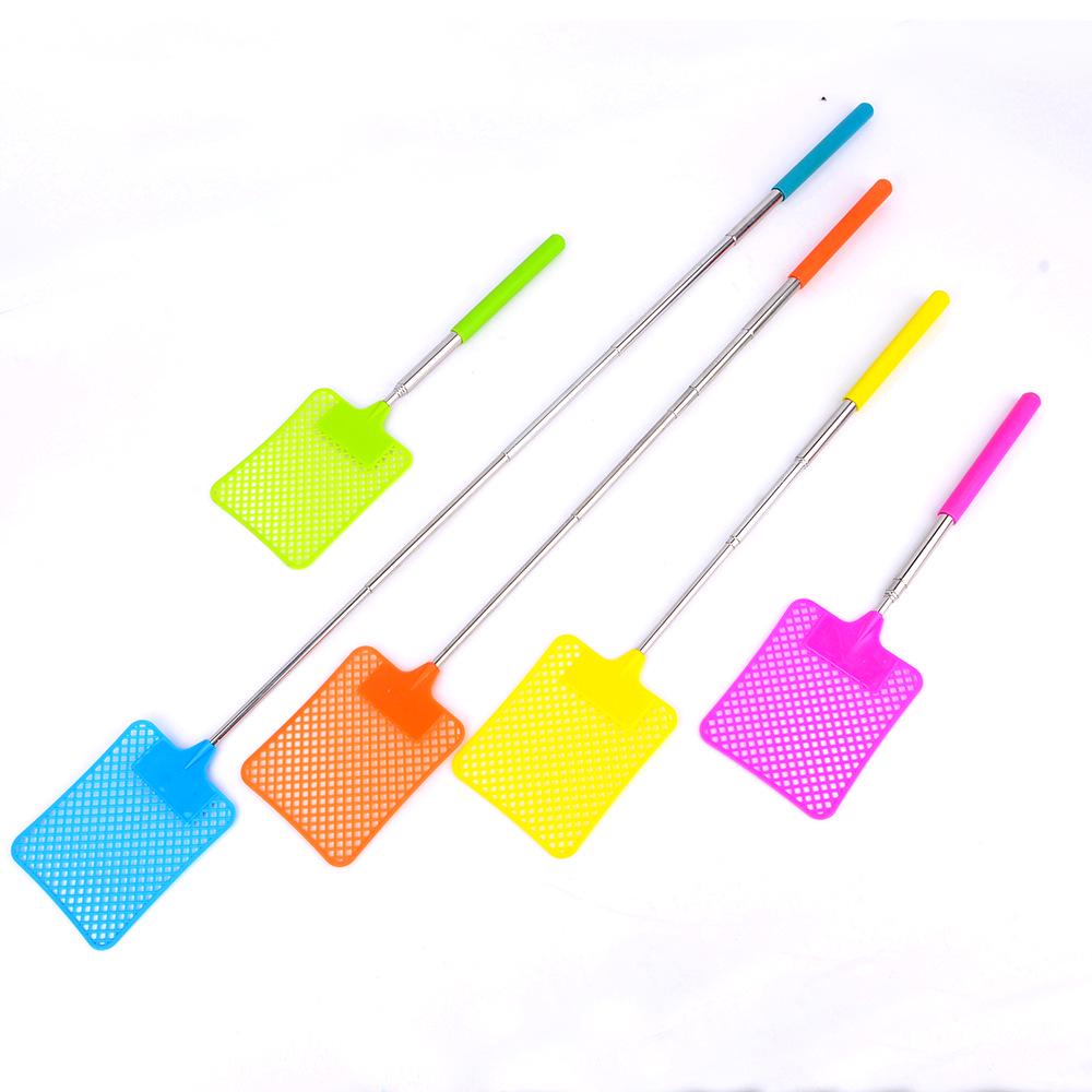 

Stainless Steel Telescopic Fly Swatter with Plastic Head - Extension Style, Random Color. Green Four-Section