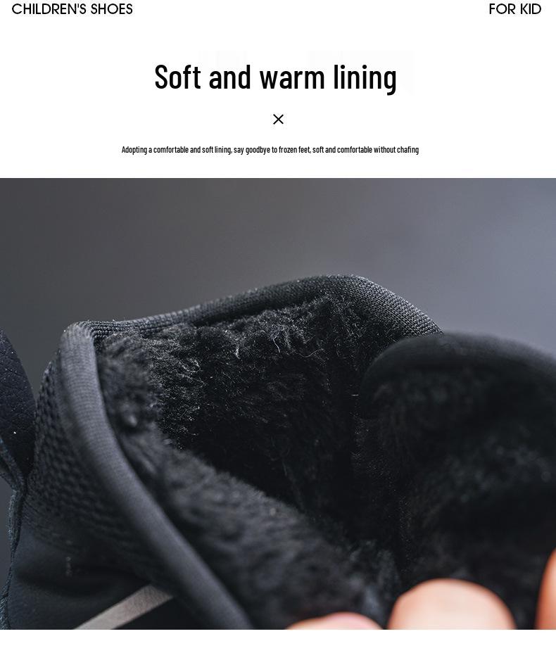 2025 Winter Kids' Fleece-Lined Korean Style Versatile Cotton Shoes - Boys' & Girls' Casual Sports Footwear