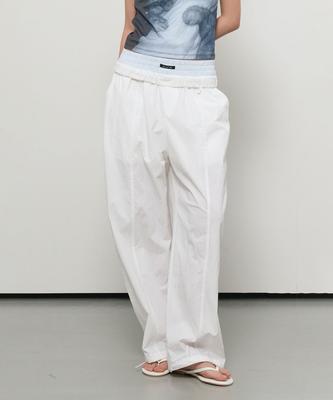 GENERALIDEA Layered Nylon Elastic Waist Pants [White] / Gf2Lpt525