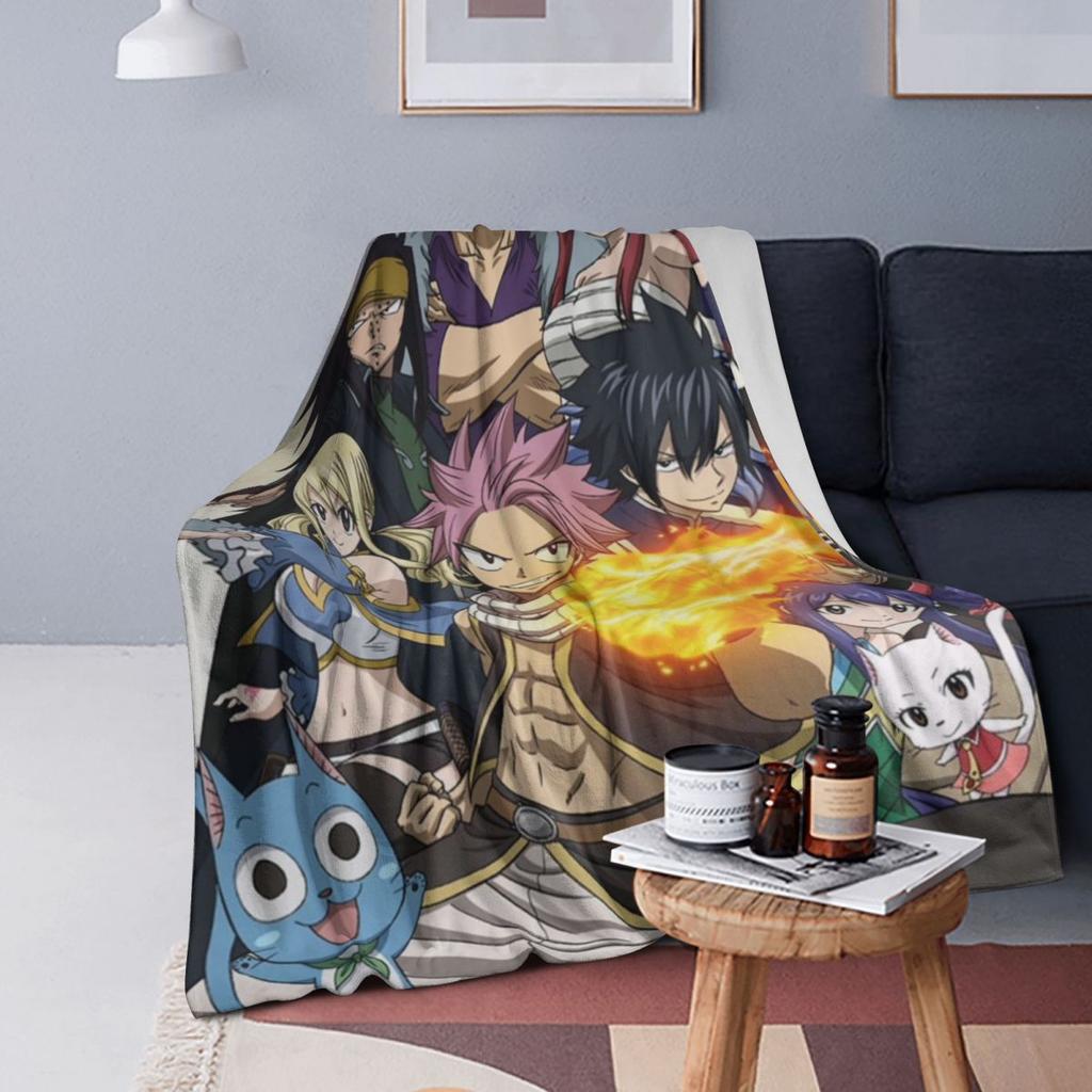 Fairy Tail Blanket Soft Warm Flannel Throw Blanket Bedspread for Bed Living room Picnic Travel Home Sofa
