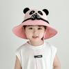 Children'S Sun Hat Summer Cute Handshake Panda Bucket Hat Outdoor Travel Breathable Sun Hat Whistle