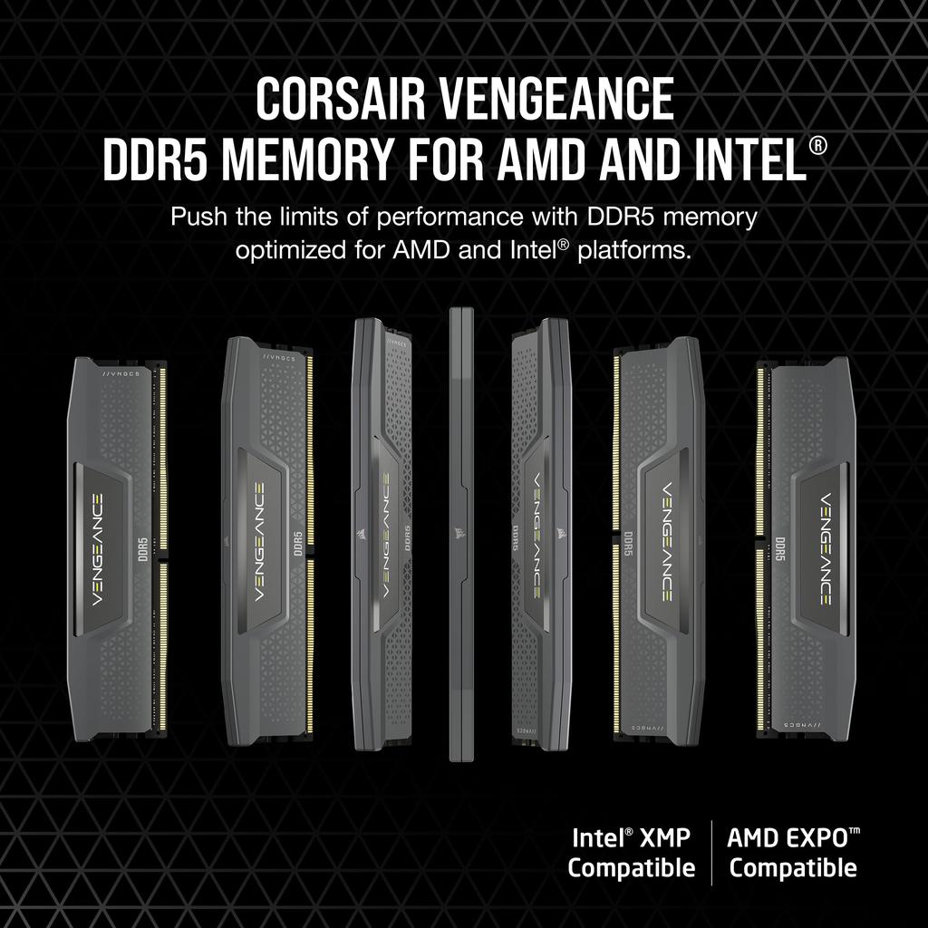 Corsair Paměť stolního počítače VENGEANCE DDR5 Series AMD EXPO Paměťová sada Intel XMP 48GB Černá x CMK48GX5M2B6000Z30 DDR5-6000MHz & [24GB 2]