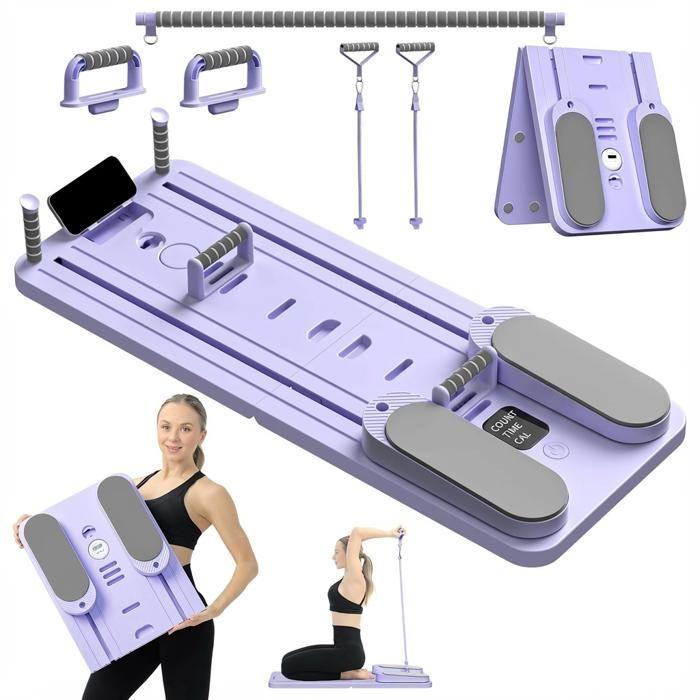 11 In 1 Pilates Board - Pilates Equipment Kit, Foldable and Multifunctional Pilates Board for Home - Purple