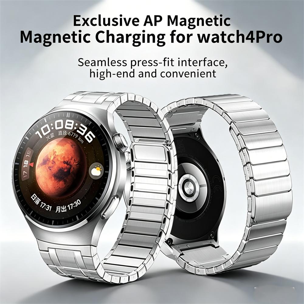Metal Magnetic Watch Band with Press-Fit Seamless Quick Release for Huawei Watch 4 Pro  AP Style
