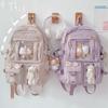 Backpacks Candy Color Sweet Cute School Bags Large Capacity Multi-pockets Water Proof Students College Korean Style(Without Toy Accessories)