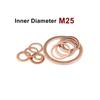 Copper Flat Washer M25 Seal Gasket Inner Diameter 25mm Sealing Ring Thin Sheet T3 Red Copper Washer(25x31x3 (5pcs))