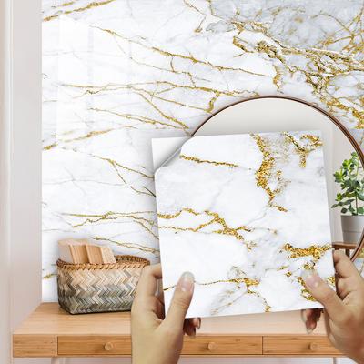 10 Pcs/set Imitation Marble PVC Ceramic Tiles for Stain Prevention Refurbished Self-adhesive Paper for Home Decoration Decorative Films Wall Stickers