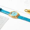 START-Turquoise Men's Watch Diamond Watch Week Function Automatic Mechanical Watch Butterfly Buckle Alligator Leather Strap