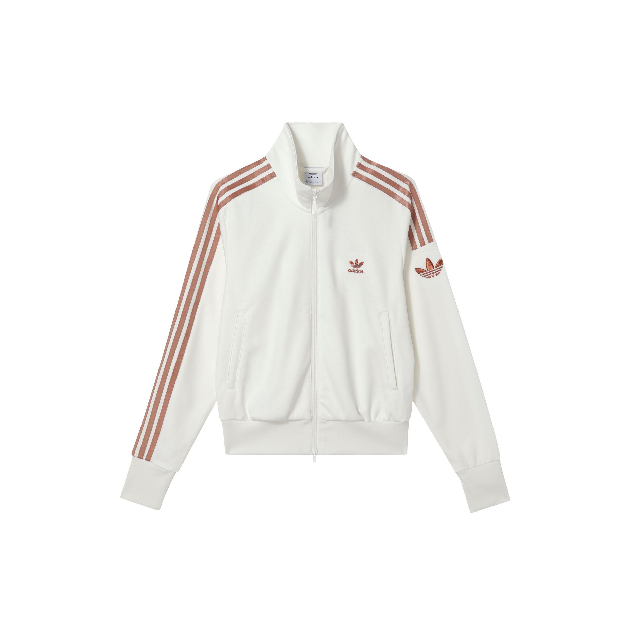 adidas Originals Women s Retro Trefoil Sports Jacket White Pink Women JI7538 S