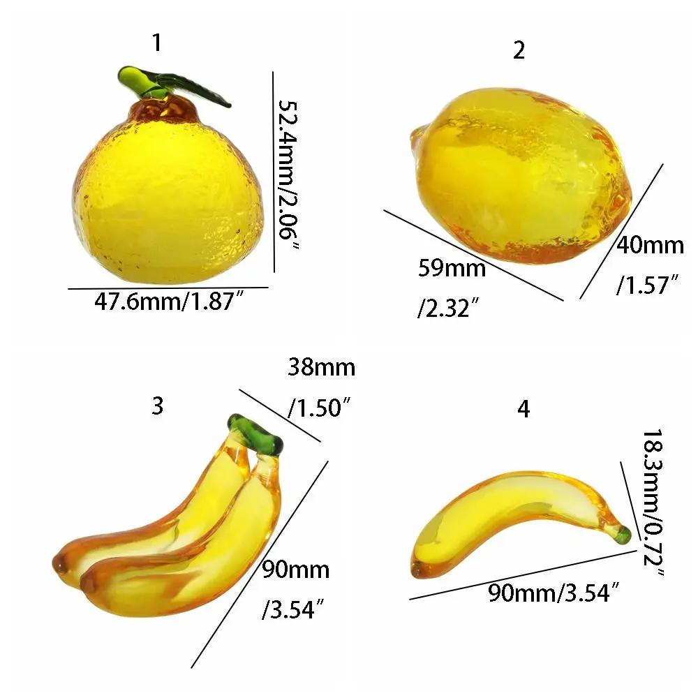 European-style Cute Crystal Fruit Figurine Cartoon Mini Simulation Banana Ornaments Handmade Desktop Fruit Ornaments Living Room
