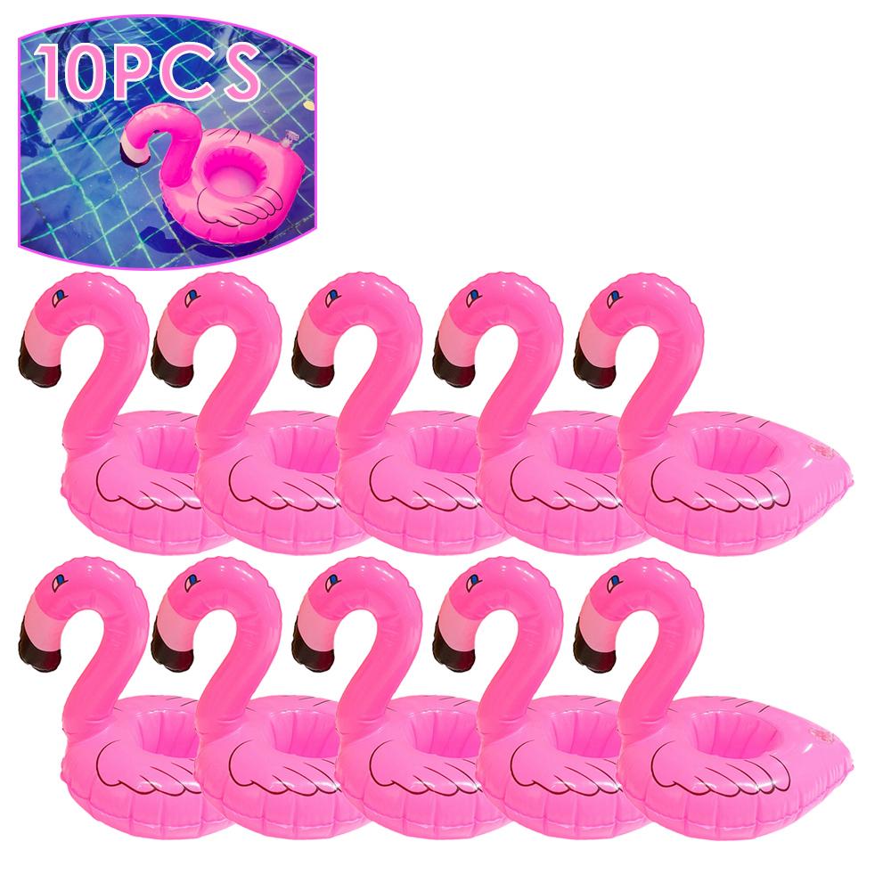 20-1PCS Flamingo Cup Holder Swimming Pool Water Float Inflatable Drink Cup for Pool Drinkware Tray Pink Bird Party Decoration