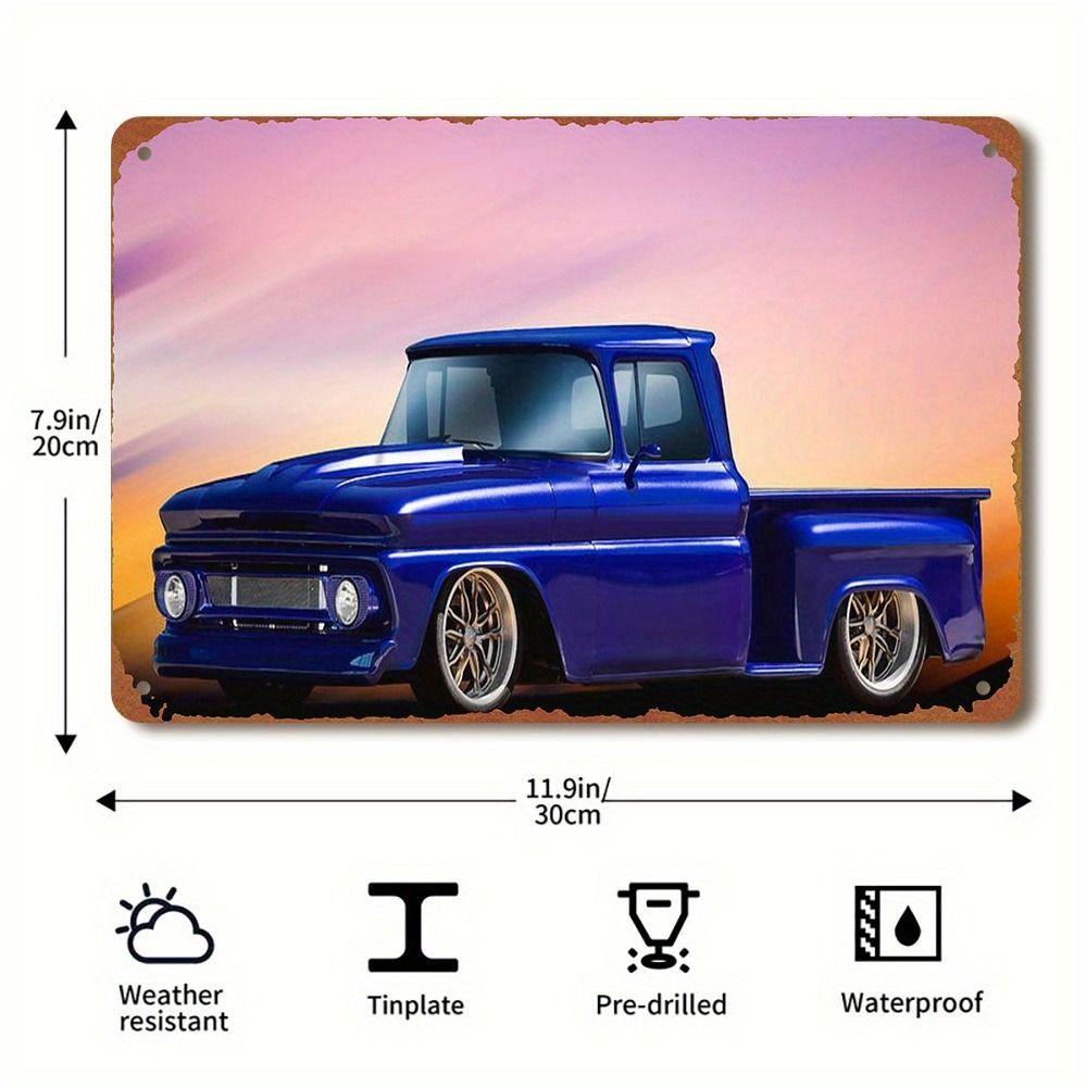 Vintage Metal Car Sign Decor Gift For Auto Lovers Garage Wall Art