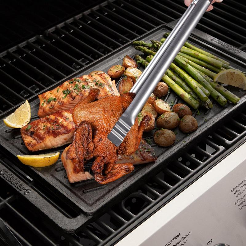 BBQ Tongs For Grill Extended Thickened Barbecue Tongs Ergonomic Kitchen Gadget For Food Meat Sausage Fish Vegetables