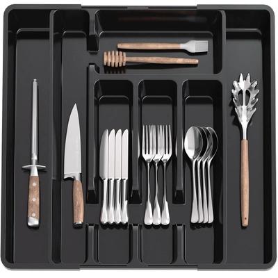 Organisateur de Garde-Manger Réglable Tiroir à Ustensiles Couverts pour Fourchettes Couteaux Argenterie Extensible Tiroir de Cuisine Plateau Organisateur de Cuisine