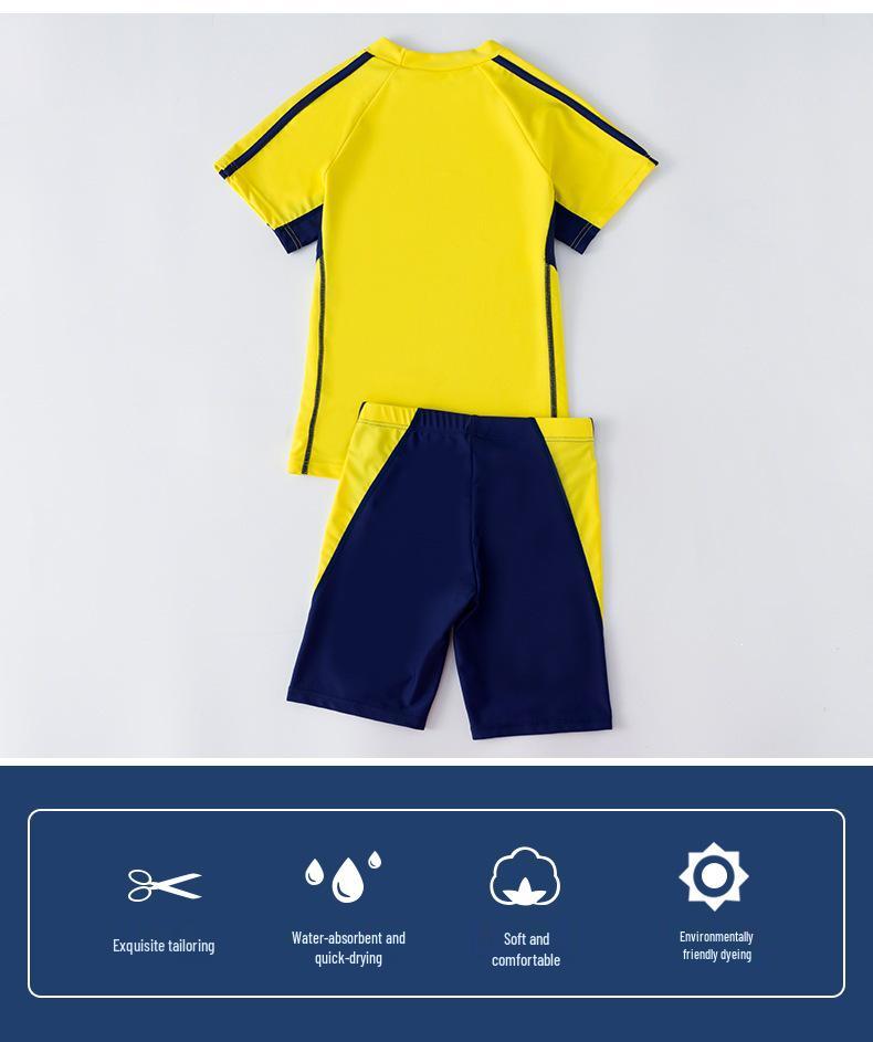 2024 Boys' Quick-Drying Split Swimsuit for Big Kids - Hot Spring Professional Swim Trunks