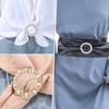 Yousheng 4 Pcs Clothes Corner Knotted Buttons Round Circle Shape Faux Pearl Rhinestone Decor Scarf Ring Clips T-shirt Ties Clips Shirt Tighten Clips