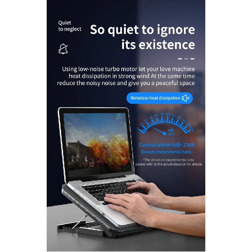 Q100 17inch Gaming Laptop Cooler Fan Led Screen Two USB Port 2600RPM Laptop Cooling Pad Notebook Stand For Laptop Fan Cooler