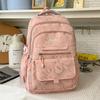 Schoolbag Korean version of high-value bow backpack for junior high school students, large-capacity schoolbag, casual trend, cute backpack.