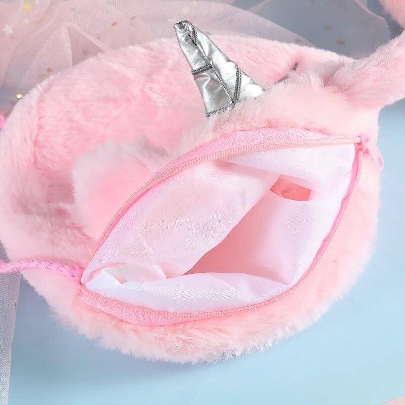 Fashion Children Girls Shoulder Bag Cute  Animals Messenger Bag Kids Keys Coin Purse Cute Princess Mini Handbag Plush Toy