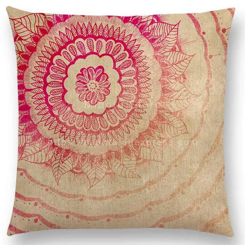 Schönes Blatt-Blumenmuster Mandala Kissenbezug Jahresringe Wunderschöne Blumen Drucke Sofakissenbezug Heimdekoration Dekorativ