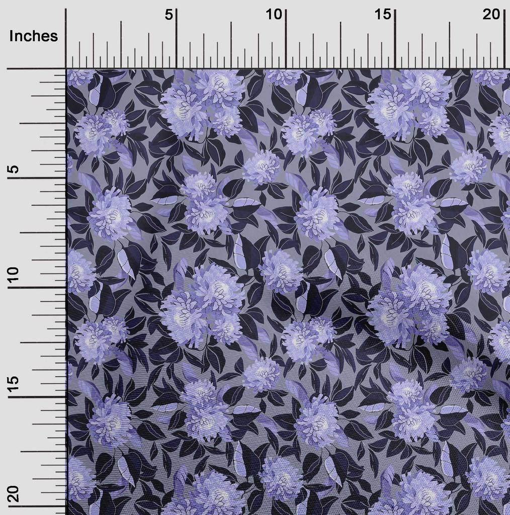 oneOone Cotton Flex Bluish Violet Fabric Florals Sewing Fabric By The Yard Printed Diy Clothing Sewing Supplies 40 Inch