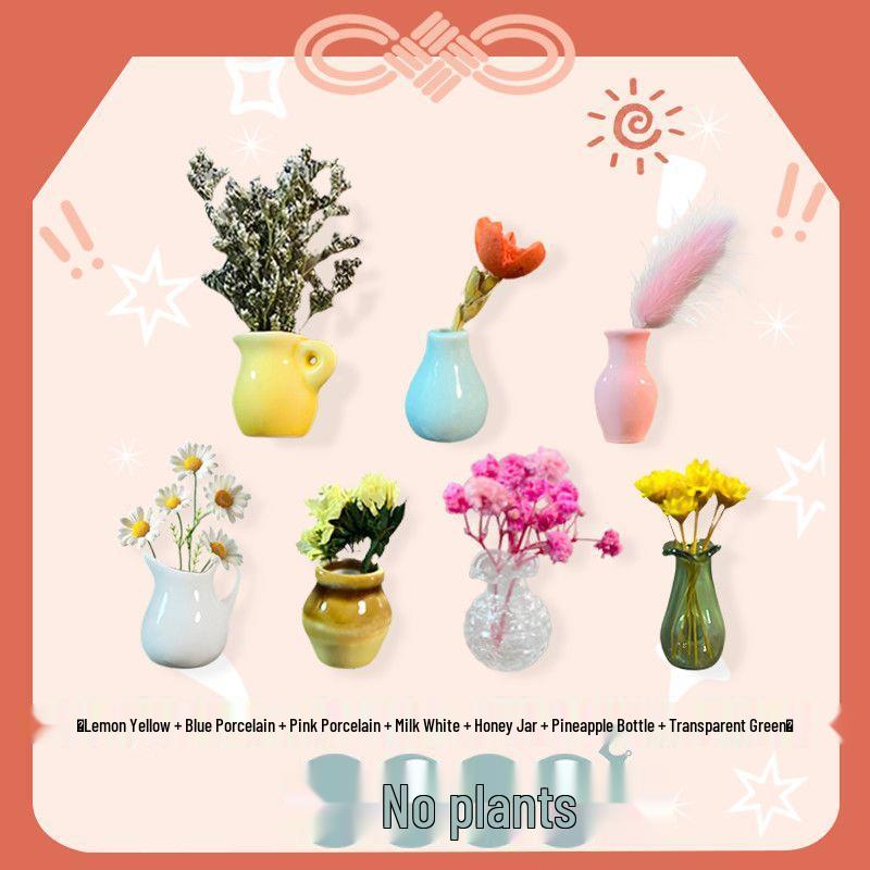 Handmade 3D Ceramic Vase Magnet for Hydroponic Plants & Flowers
