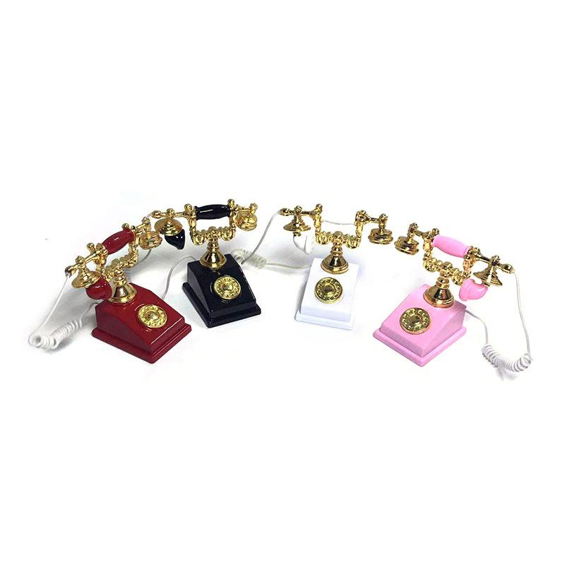 1:12 Doll House Accessories Retro Nostalgic Phone Model Simulation Life Scene