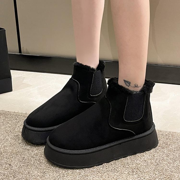 Fashion 2024 Winter New Suede Round Toe Women's Ankle Boots Fashion Flat Warm Thick Bottom Plus Velvet Snow Boots Large Size boots